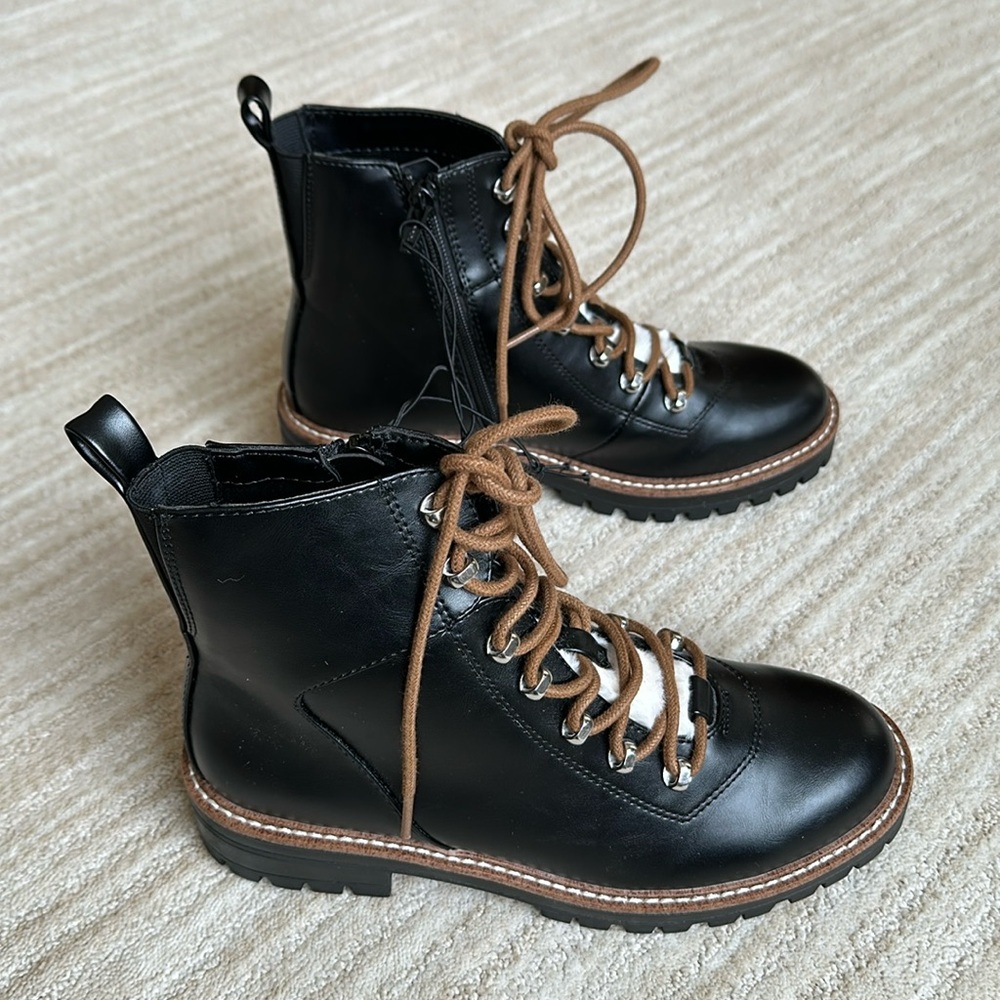 A New Day™ Leighton Hiking Boots With Memory Foam Rugged Casual Boot Black Sz 8